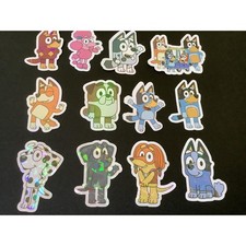 Bluey Family  Friends Holographic Stickers - Set of 12