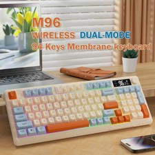 Wireless Gaming Keyboard Bluetooth 2.4G RGB Display Knob Rechargeable