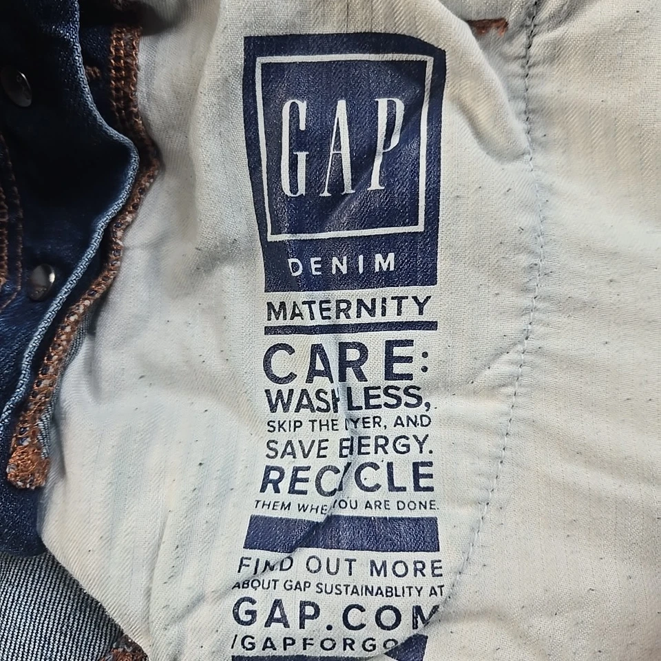 Vtg GAP Overalls Womens Large Blue Maternity Bib Adjustable Straps Denim Relaxed - Image 3 of 4