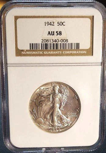 1942 P Walking Liberty Half Dollar NGC AU58
