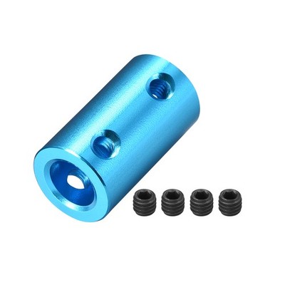 Shaft Joint 4mm 8mm Bore L25xD14 Stiff Stepper Wheel Blue