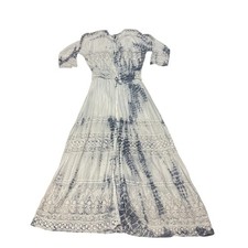 LoveShackFancy XS Tie-Dye Lace Button Front Maxi Dress Romantic Boho Victorian