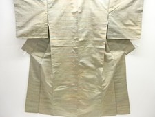 7633092: JAPANESE KIMONO / ANTIQUE KIMONO / SILK / TSUMUGI / WOVEN KASURI STRIPE
