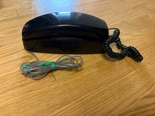 Vintage 90s  AT&T Black Telephone Landline Corded Model 210 Pushbutton Works