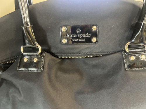 Kate Spade New York Black Nylon Carmen Shoulder Crossbody Foldover Satchel Bag - Picture 2 of 11