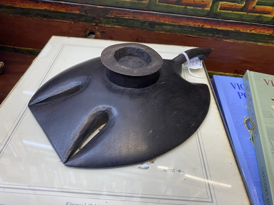 Vintage Early 20thC. Fiji / Fijian Tonga Carved Wooden Ritual Bowl Frigate Bird - image 3 of 4