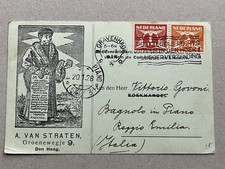 C) Postcard Netherlands 1928 to Italy Bagnolo in Piano