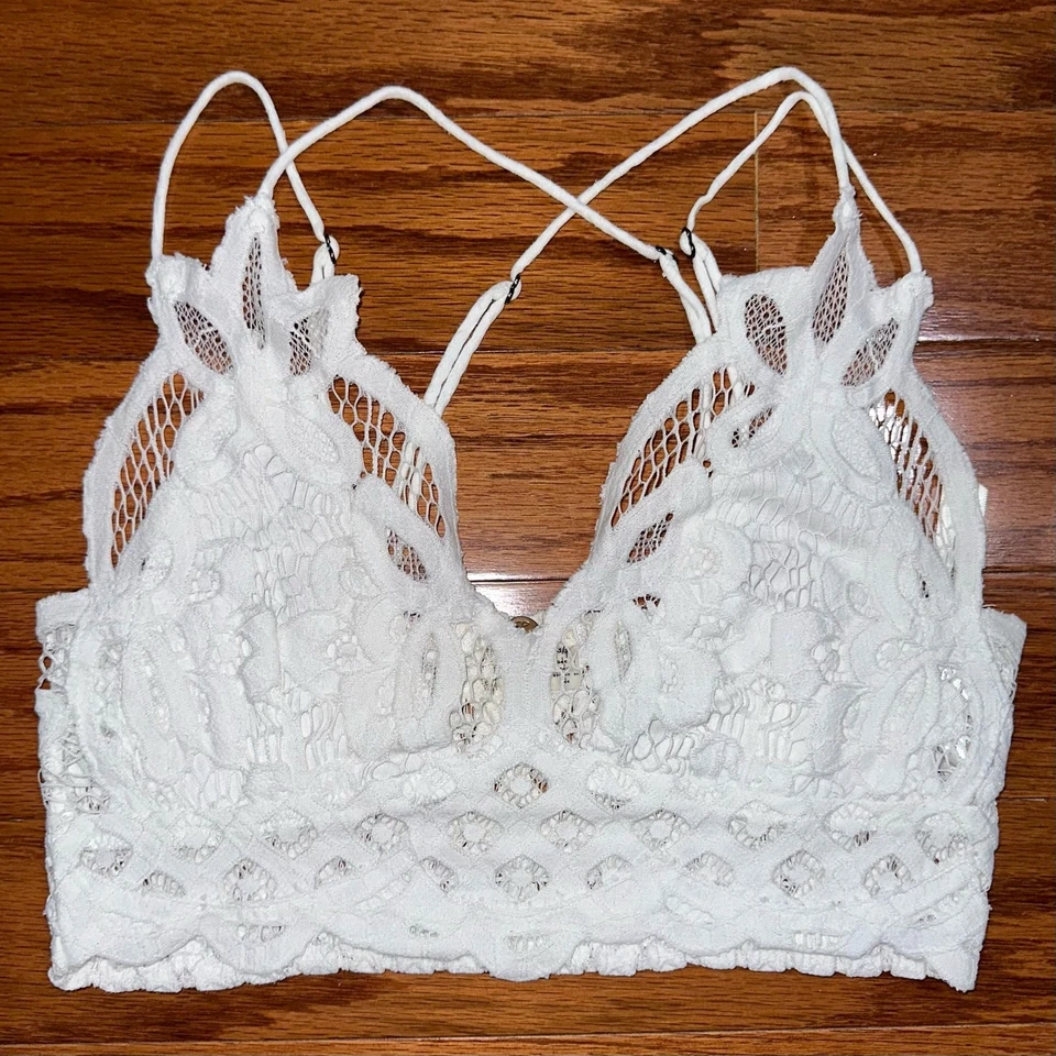 Bralette de encaje blanco Free People FP One Adella talla pequeña Foto 2 de 4