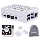 Case for Raspberry Pi 4, Aluminum Case with Cooling Fan and Heatsinks for Ras.