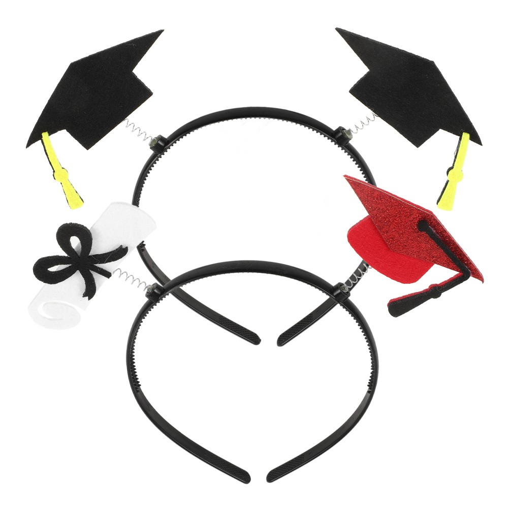 2 Pcs Graduation Cap Headbands for Men - Bachelor Party Decorations