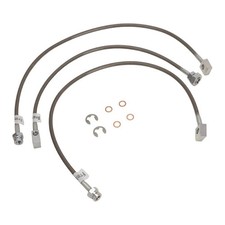 Stainless Brake Hose Line Kit for 1989-98 Chevy GMC K1500 K2500 4WD 4" Lift