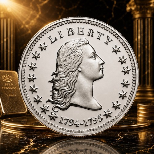 2026 Liberia Flowing Hair 1 Kilo White Brass Coin (PRW-ORDER)