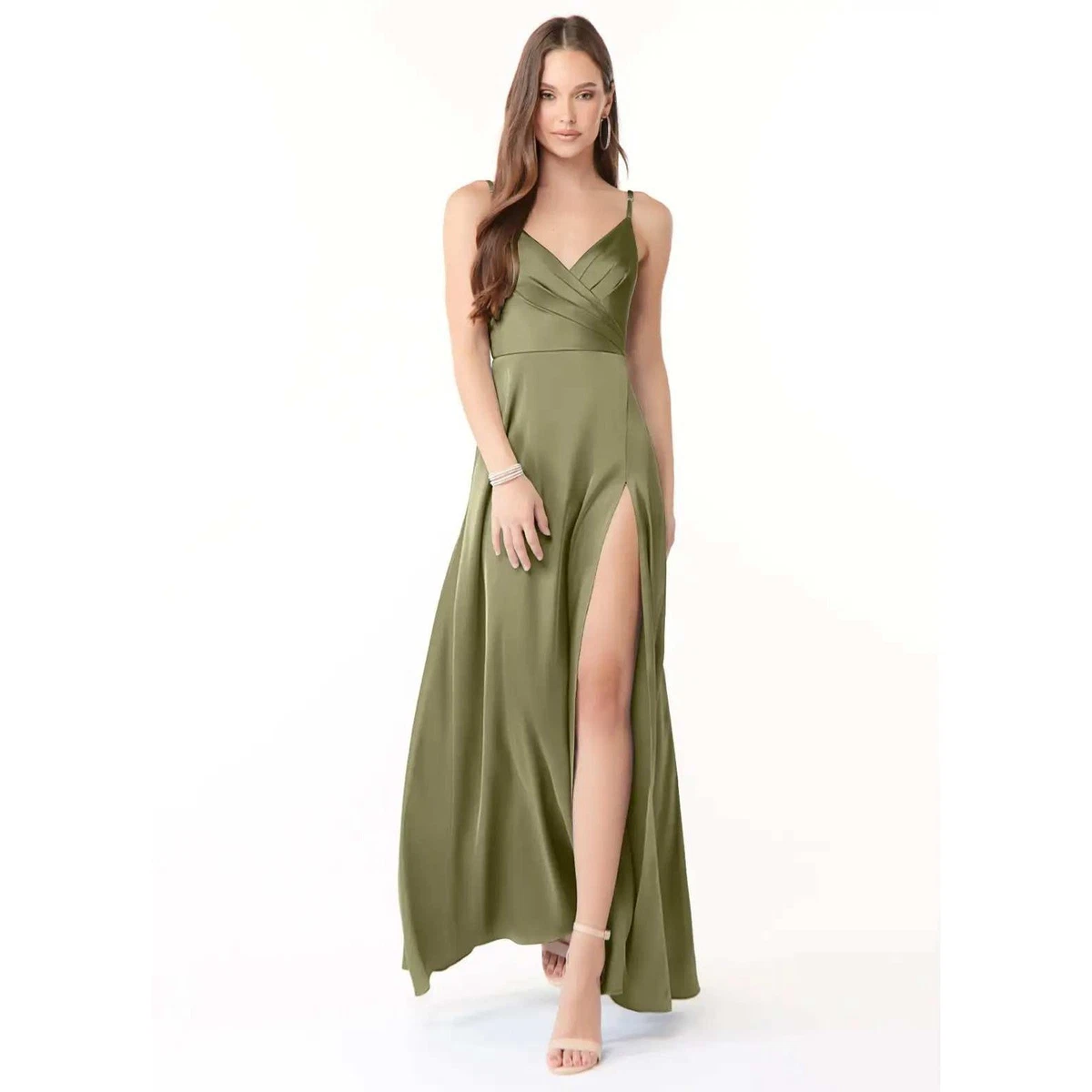 Satin Green Bridesmaid Dresses for sale | eBay