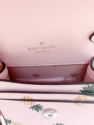 Kate Spade Staci North South Flap Phone Crossbody Multi Pineapple Pink  Multi