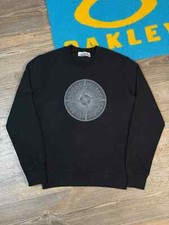 Mens Stone Island Rubberized Logo Black Sweat...