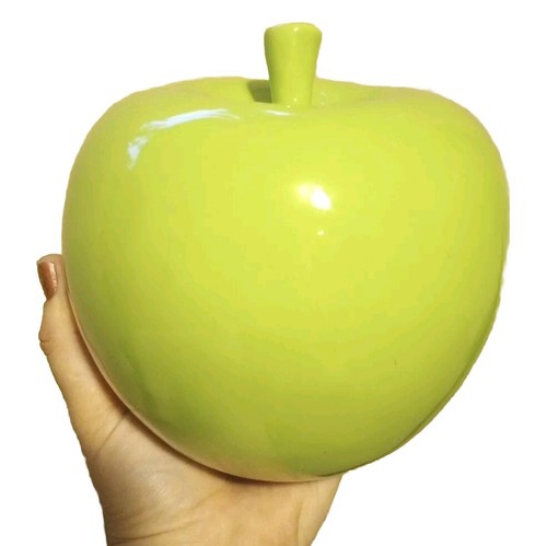 Giant Apple Ceramic Decor Teacher Classroom Autumn Fall Large Ceramic Green - Picture 2 of 10
