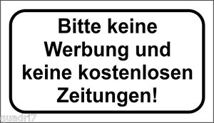 3x Bitte Keine Werbung Und Kostenlos Zeitungen 40x70mm Transparent Ebay