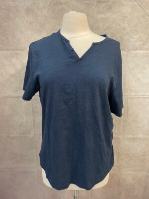 Conbipel Women's Blue Henley T-Shirt Short Sleeve Size XL
