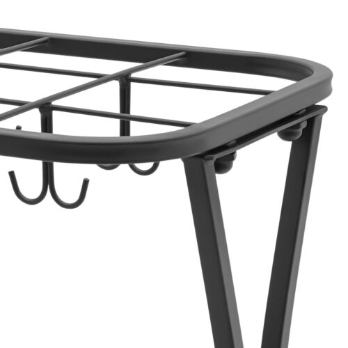 Metall Schirmhalter Ständer Rack Organizer + Abtropfschale (18 Fächer 20 Haken) schwarz - Bild 16 von 24