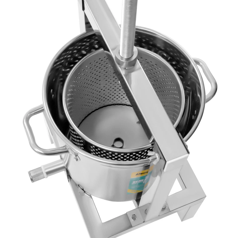 Prensa de sidra de vino de frutas trituradora de uvas máquina de jugos exprimidor para hacer 2,6 gal/10 L Foto 3 de 4