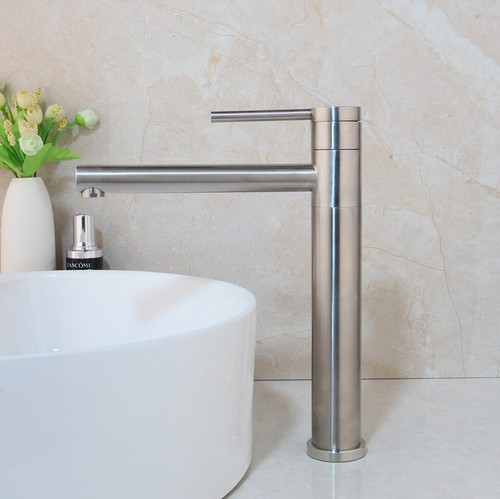 Bathroom Vessel Basin Sink Chrome/Brushed Nickel Spout Taps Mixer Swivel Faucet - Picture 31 of 32