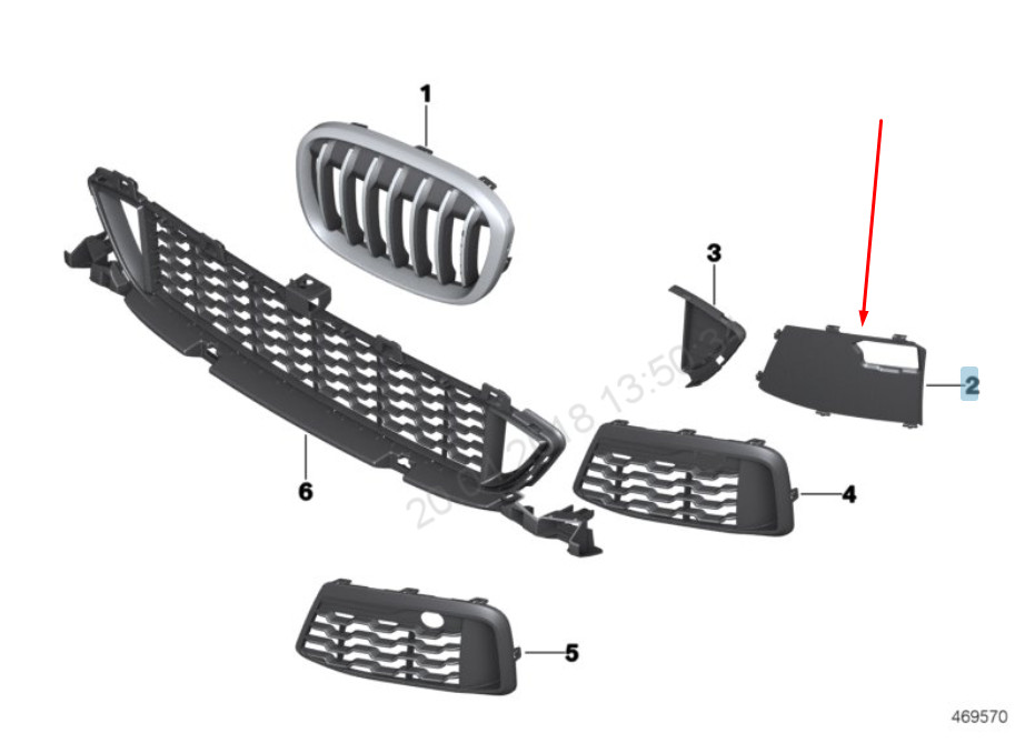 Cache de pare-chocs avant droit M Sport pour BMW X1 F48 51118059904 8059904 2015