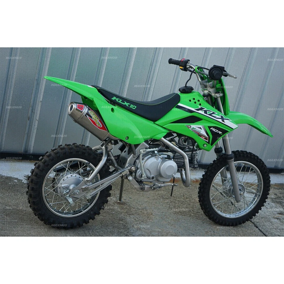 SET FULL SYSTEM EXHAUST MUFFLER RACING PIPE FOR KAWASAKI KLX110L-KLX110 (SILVER) Foto 3 de 4