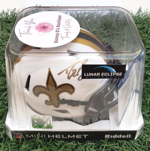 Drew Brees Autographed Lunar Eclipse Mini Helmet - Picture 1 of 3