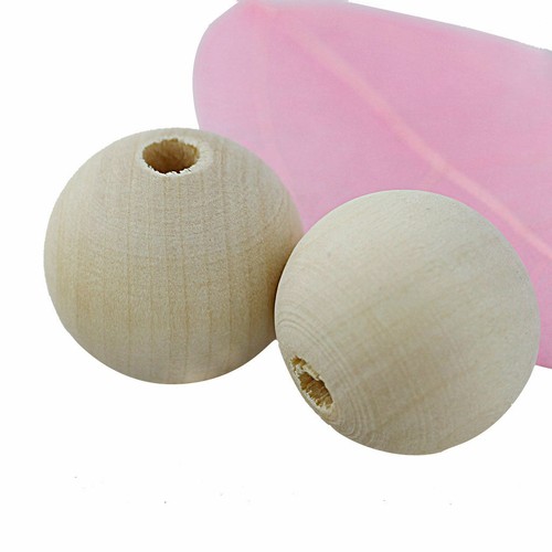50pcs Natural Wooden Unpainted Craft Round Ball Beads 20mm - Picture 7 of 10