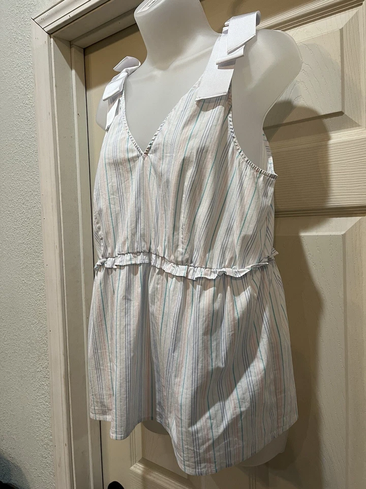 Blusa Belle & Sky listrada arco ombro tamanho G - Imagem 3 de 4