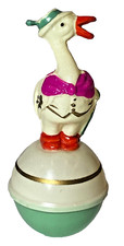 VINTAGE GERMAN CELLULOID GOOSE / DUCK ROLY POLY WOBBLE TOY