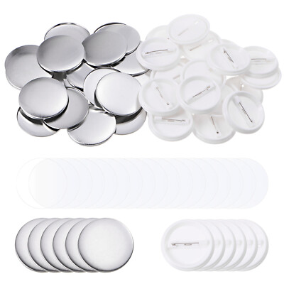 Blank Pin Back Button Teile 44mm Metallabdeckung Kunststoff Rückseite Klarfolie