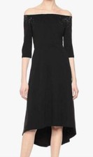 Calvin Klein Dress Black Off Shoulder Studs Cocktail Sz 2 NEW NWT 470
