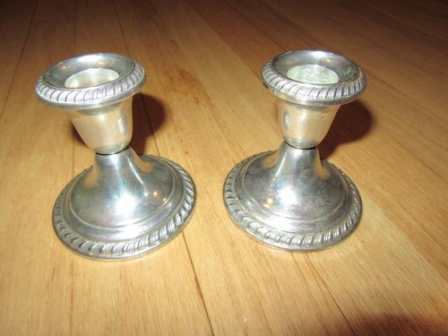 24U/VINTAGE GORHAM STERLING SILVER WEIGHTED CANDLE STICK HOLDERS/949/SET OF 2!
