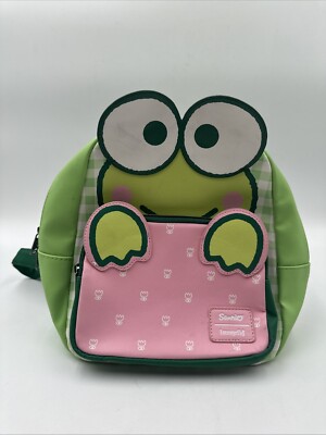 Loungefly Sanrio Keroppi 3D Gingham Mini Backpack Bag Purse 