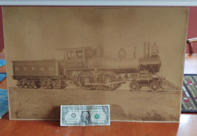 Antikes Original RIESIGES Albumin Foto New York Providence Boston RR J.W. Miller