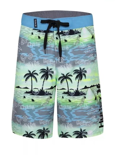 Hurley Big Boys 20/30 Doodle Paradise All Over Print Swim Boardshorts Blue - Picture 3 of 16