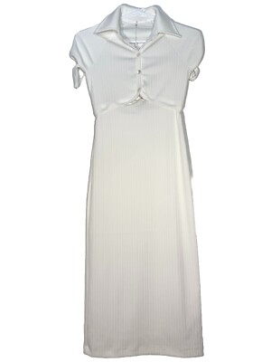 HELMUT LANG Womens Cardigan Short Sleeve Dress White XS (MSRP $295) | eBay