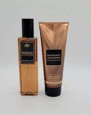 Bath & Body Works Mahogany Teakwood Men's Cologne Mist & Body Cream Set of 2