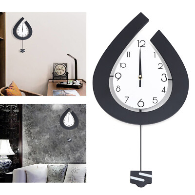 Modern Silent Wall Clock with Pendulum   Stylish Home Decor Accent