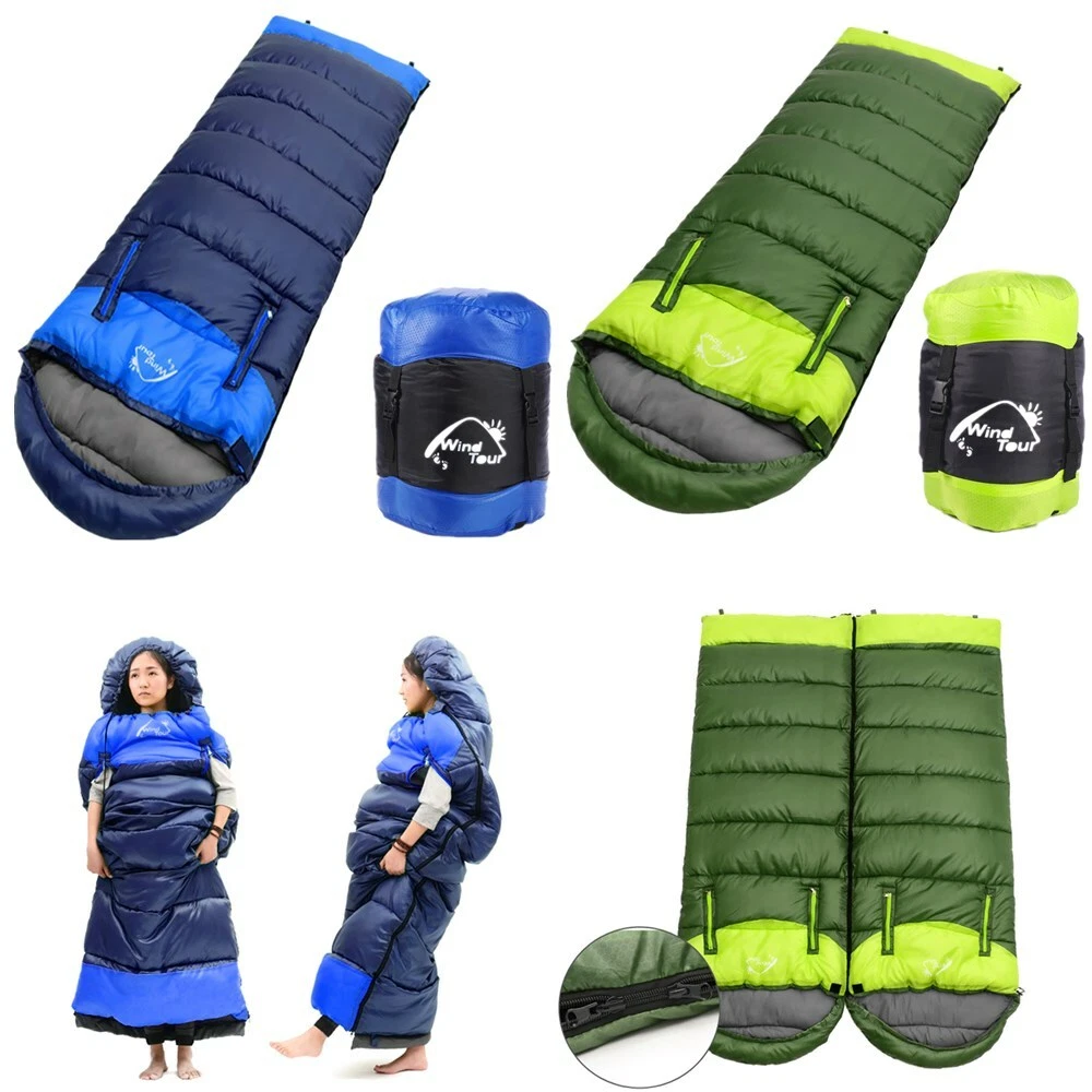 Thick Adult Cold Weather Sleeping Bag For Big & Tall 0 degree Waterproof Winter