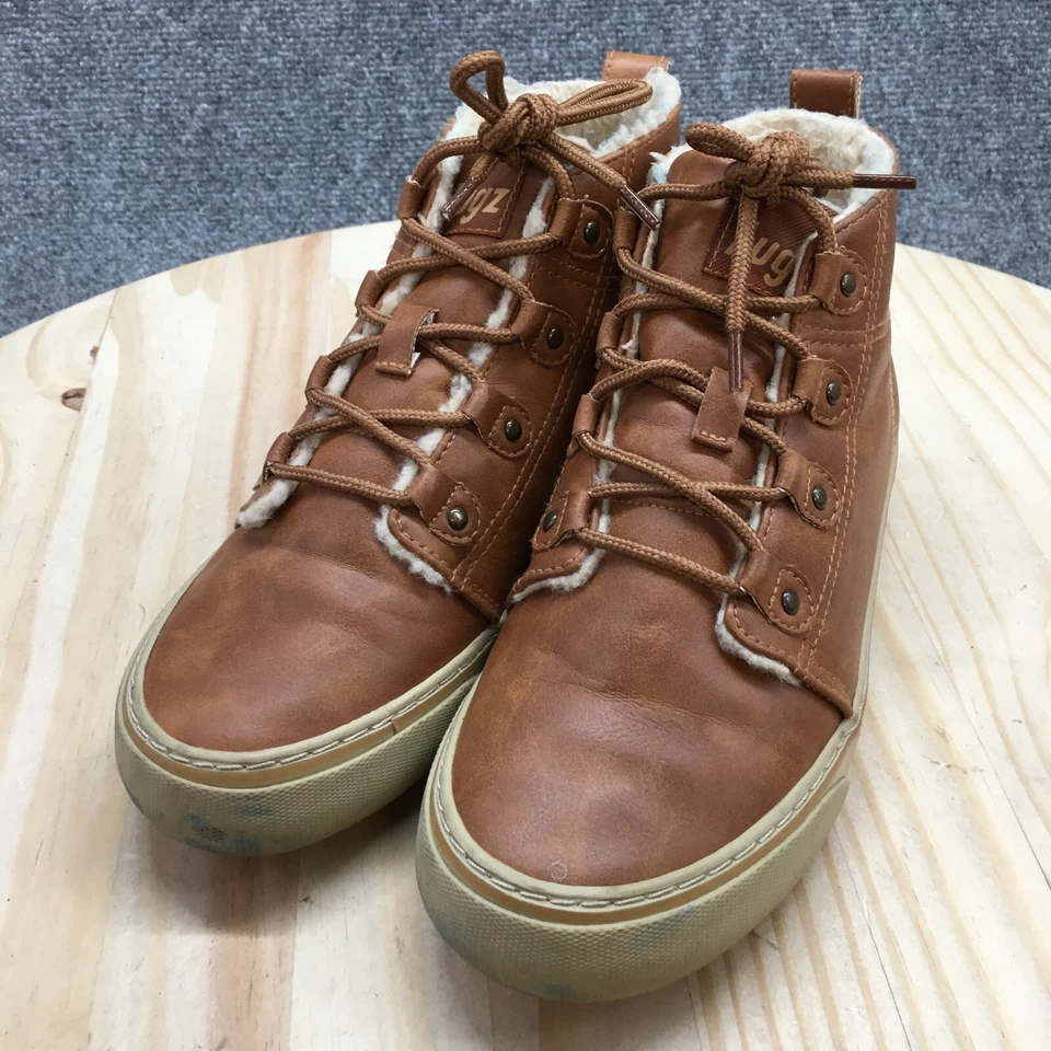 Lugz Chukka Boots Womens 7 Brown Evergreen Fleece Lined Laced Up Faux Leather - Image 4 of 4