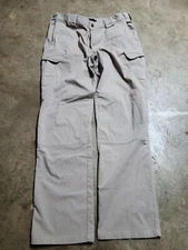 511+ Tactical Pants Men 36"W x 36"L Khaki Cargo Pockets Rip Stop Workwear (252)