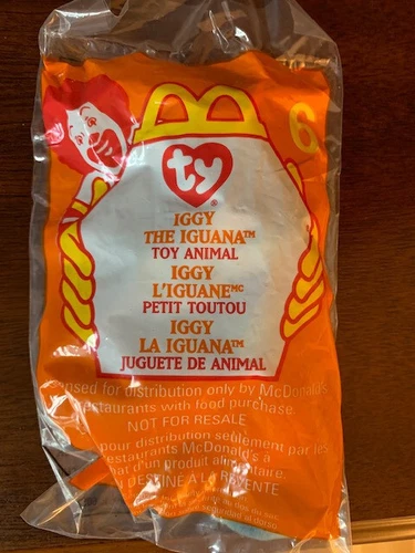 Vintage  1999 McDonald's TY beanie baby new in sealed bag. # 6 Eggy the iguana.