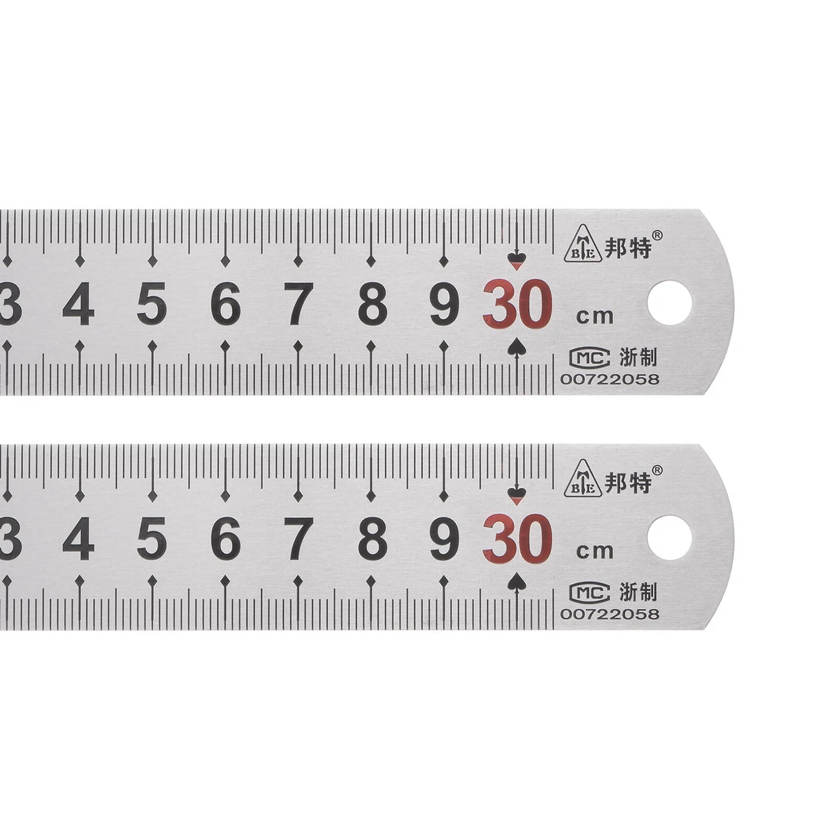 2pcs Stainless Steel Ruler, 6 Metal Rulers 0.75 Wide inch Metric Graduation | Harfington, 2 / 300x26x0.8mm