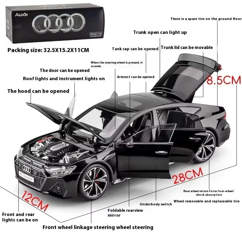 Modellino auto 1:18 Audi RS7 Sportback Bianca Telecomando Lega Pressofusa - Immagine 2 di 4