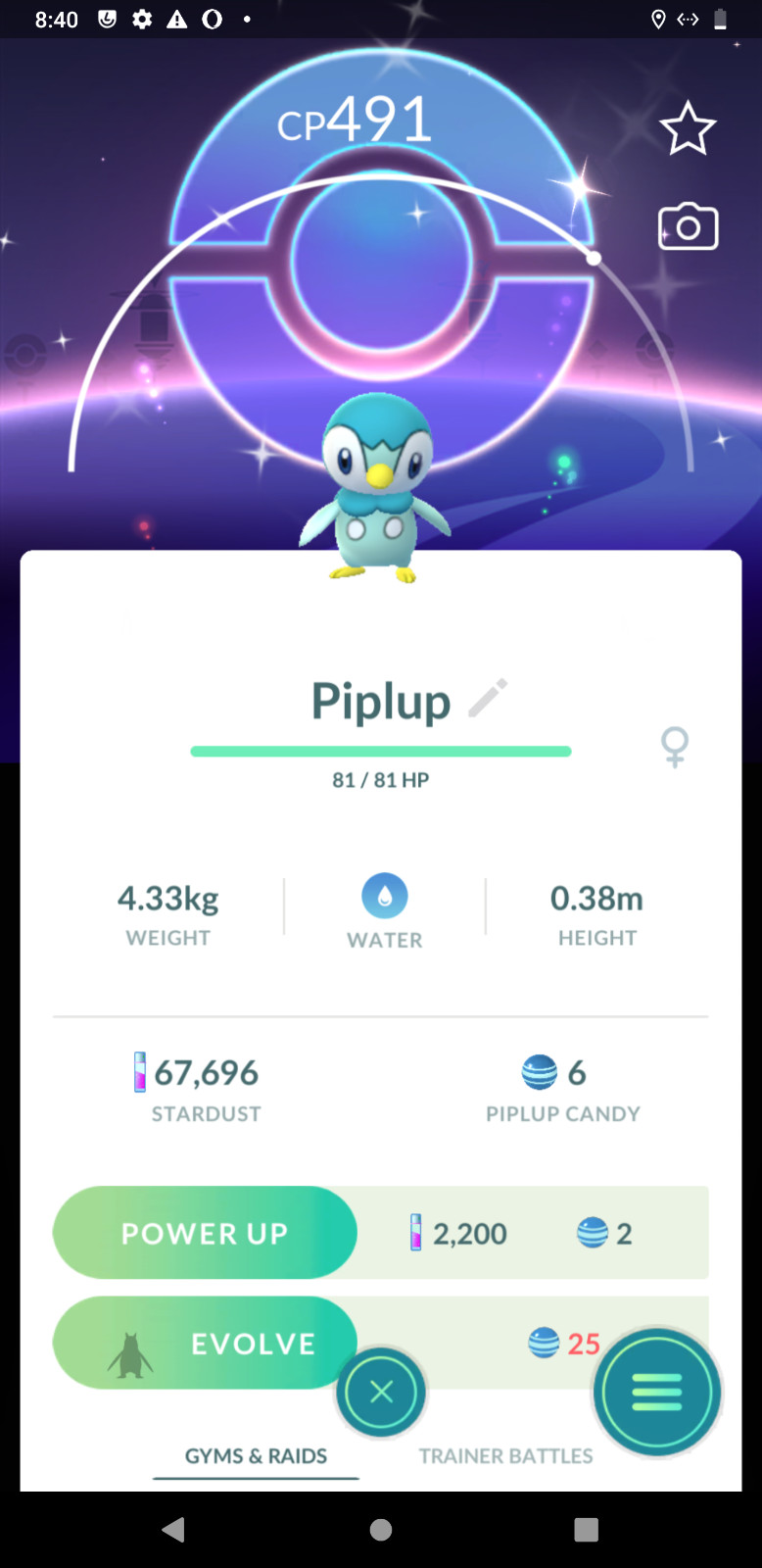 Pokémon Go - Shiny Piplup Special Background - Mini PTC