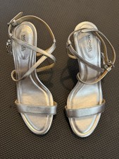 Michael Kors Wedding High Heel Silver Straps Open toe Vintage Look Classy Bride