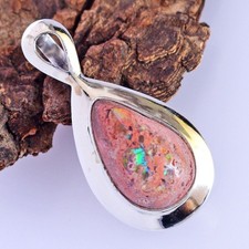 Natural Mexican Fire Opal DROP Pendant 925 Sterling Silver Jewelry Women's Gift