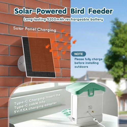 Smart Bird Feeder with Camera 2K HD AI Identify 10000 Bird Species